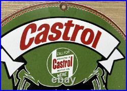 Vintage Castrol Motor Oil Porcelain Dealership Sign Gas Station Skull Motorcycle Vintage Castrol Motor Oil Porcelain Dealership Sign Gas Station Skull Motorcycle