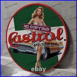 Vintage Castrol Motor Oil Porcelain Sign Gas Station Garge Advertising Oil