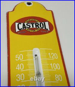 Vintage Castrol Motor Oil Porcelain Sign Steel Gas Garage Pump Plate