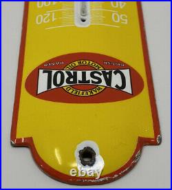 Vintage Castrol Motor Oil Porcelain Sign Steel Gas Garage Pump Plate