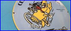 Vintage Cessna Aircraft Porcelain Gas Airplane Sales Service Mickey Mouse Sign