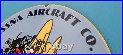 Vintage Cessna Aircraft Porcelain Gas Airplane Sales Service Mickey Mouse Sign