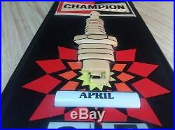 Vintage Champion Spark Plug Advertising Sign 3d Perpetual Calendar Gas / Oil Old