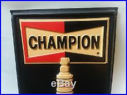 Vintage Champion Spark Plug Advertising Sign 3d Perpetual Calendar Gas / Oil Old