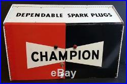 Vintage Champion Spark Plug Oil Gas Station Cabinet Advertising