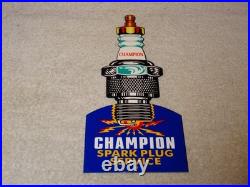 Vintage Champion Spark Plug Service 12 Enamel Metal Car Plugs Gasoline Oil Sign Vintage Champion Spark Plug Service 12 Enamel Metal Car Plugs Gasoline Oil Sign