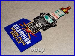 Vintage Champion Spark Plug Service 12 Enamel Metal Car Plugs Gasoline Oil Sign Vintage Champion Spark Plug Service 12 Enamel Metal Car Plugs Gasoline Oil Sign