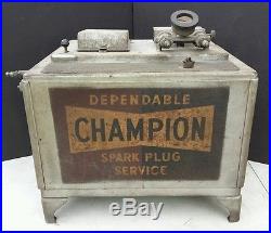 Vintage Champion Spark Plug Service Tester Cleaner Cabinet Advertising Gas Oil