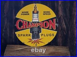 Vintage Champion Spark Plugs Porcelain Sign 1957. 12 Vintage Champion Spark Plugs Porcelain Sign 1957. 12
