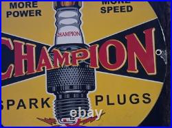 Vintage Champion Spark Plugs Porcelain Sign 1957. 12 Vintage Champion Spark Plugs Porcelain Sign 1957. 12