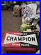 Vintage Champion Spark Plugs Tin Sign Dependable Oil Gas Advertising Original