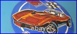 Vintage Chevrolet Corvette Porcelain Sign American Service Gas Oil Racing Sign Vintage Chevrolet Corvette Porcelain Sign American Service Gas Oil Racing Sign