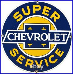 Vintage Chevrolet Porcelain Sign General Motors Dealership Gas Oil Ford Mopar