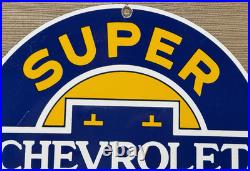 Vintage Chevrolet Porcelain Sign General Motors Dealership Gas Oil Ford Mopar