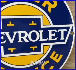 Vintage Chevrolet Porcelain Sign General Motors Dealership Gas Oil Ford Mopar
