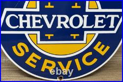 Vintage Chevrolet Porcelain Sign General Motors Dealership Gas Oil Ford Mopar