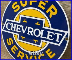 Vintage Chevrolet Porcelain Sign General Motors Dealership Gas Oil Ford Mopar