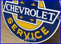 Vintage Chevrolet Porcelain Sign General Motors Dealership Gas Oil Ford Mopar