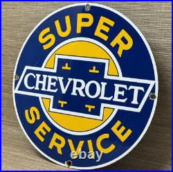 Vintage Chevrolet Porcelain Sign General Motors Dealership Gas Oil Ford Mopar
