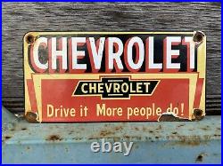 Vintage Chevrolet Porcelain Sign Used Car Dealer Bowtie Emblem Gas Oil Service