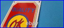 Vintage Chevrolet Porcelain Used Cars Gas Oil Service Dealership Quality Sign