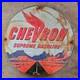 Vintage Chevron Supreme Old Us Gasoline Oil Gas Pump Enamel Porcelain Sign