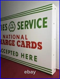 Vintage Cities Service 20 Double Sided Porcelain Sign Flange Gas Oil Gasoline