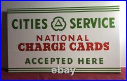 Vintage Cities Service 20 Double Sided Porcelain Sign Flange Gas Oil Gasoline