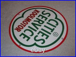 Vintage Cities Service Koolmotor Gasoline 11 3/4 Porcelain Metal Gas Oil Sign