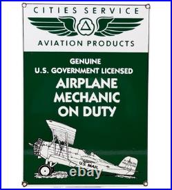 Vintage Cities Service Porcelain Sign Gasoline Gas Station Pump Plate Aviation Vintage Cities Service Porcelain Sign Gasoline Gas Station Pump Plate Aviation