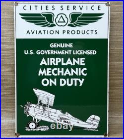 Vintage Cities Service Porcelain Sign Gasoline Gas Station Pump Plate Aviation Vintage Cities Service Porcelain Sign Gasoline Gas Station Pump Plate Aviation