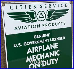 Vintage Cities Service Porcelain Sign Gasoline Gas Station Pump Plate Aviation Vintage Cities Service Porcelain Sign Gasoline Gas Station Pump Plate Aviation