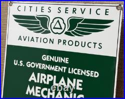 Vintage Cities Service Porcelain Sign Gasoline Gas Station Pump Plate Aviation Vintage Cities Service Porcelain Sign Gasoline Gas Station Pump Plate Aviation