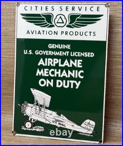 Vintage Cities Service Porcelain Sign Gasoline Gas Station Pump Plate Aviation Vintage Cities Service Porcelain Sign Gasoline Gas Station Pump Plate Aviation