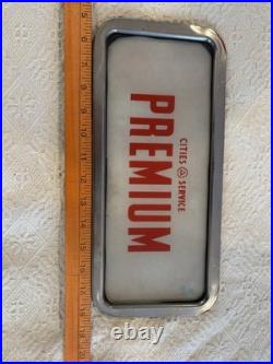 Vintage Cities Service Premium Glass Sign Vintage Cities Service Premium Glass Sign