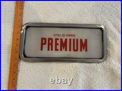 Vintage Cities Service Premium Glass Sign Vintage Cities Service Premium Glass Sign