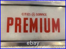 Vintage Cities Service Premium Glass Sign Vintage Cities Service Premium Glass Sign