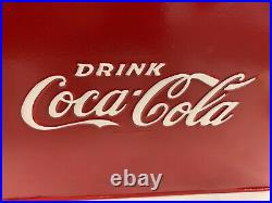 Vintage Coca-Cola Coke Metal Picnic Style Cooler GAS OIL SODA COLA 18 x 17 x 9