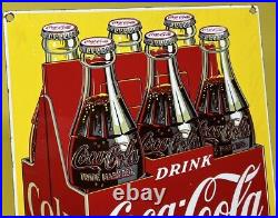 Vintage Coca Cola Porcelain Sign Gas Station Bottle Coke Pepsi Dew A & W Oil