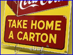 Vintage Coca Cola Porcelain Sign Gas Station Bottle Coke Pepsi Dew A & W Oil