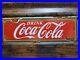 Vintage Coca Cola Porcelain Sign Old Coke Advertising Signage Soda Pop Gas Oil