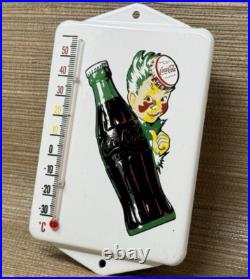 Vintage Coca Cola Porcelain Thermometer Motor Oil Service Station Pump Plate Vintage Coca Cola Porcelain Thermometer Motor Oil Service Station Pump Plate