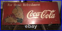 Vintage Coca Cola Sprite Boy Bag Holder Soda Pop Gas Oil Metal Sign