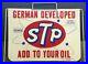 Vintage Collectible Advertising Stp Oil And Gas Display Stand Embossed Sign