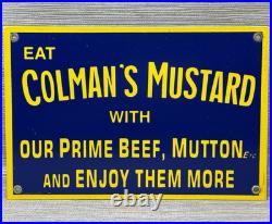 Vintage Colman's Mustard Porcelain Sign Oil Gas Station Restaurant Diner Ketchup Vintage Colman's Mustard Porcelain Sign Oil Gas Station Restaurant Diner Ketchup