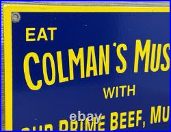 Vintage Colman's Mustard Porcelain Sign Oil Gas Station Restaurant Diner Ketchup Vintage Colman's Mustard Porcelain Sign Oil Gas Station Restaurant Diner Ketchup
