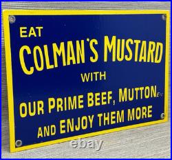 Vintage Colman's Mustard Porcelain Sign Oil Gas Station Restaurant Diner Ketchup Vintage Colman's Mustard Porcelain Sign Oil Gas Station Restaurant Diner Ketchup