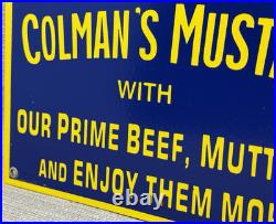 Vintage Colman's Mustard Porcelain Sign Oil Gas Station Restaurant Diner Ketchup Vintage Colman's Mustard Porcelain Sign Oil Gas Station Restaurant Diner Ketchup