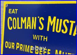 Vintage Colman's Mustard Porcelain Sign Oil Gas Station Restaurant Diner Ketchup Vintage Colman's Mustard Porcelain Sign Oil Gas Station Restaurant Diner Ketchup