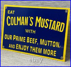 Vintage Colman's Mustard Porcelain Sign Oil Gas Station Restaurant Diner Ketchup Vintage Colman's Mustard Porcelain Sign Oil Gas Station Restaurant Diner Ketchup